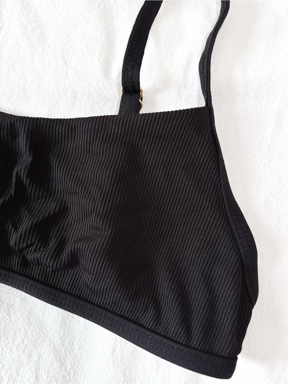 l*space Black Ribbed Bikini Top and Bottom Set - Picture 5 of 10
